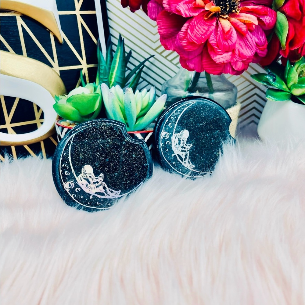 Handmade Space Astronauts Car Coasters